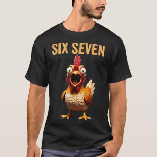 Camiseta 67 Citação de Meme Galo Meme Seis Sete Humor de Fr