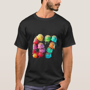 Camiseta 67 Colher de Sorvete Gotejamento Número Colorido E