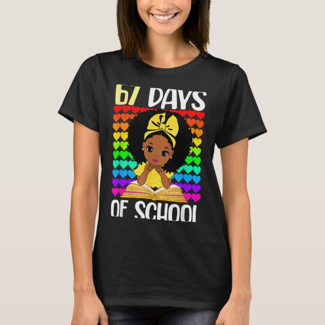 Camiseta 67 Days Of School 67th Day Smarter Six Seven Melan (Frente)