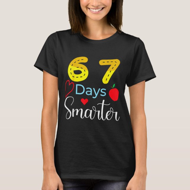 Camiseta 67 Days Of School Funny 67 Days Smarter Student Te (Frente)