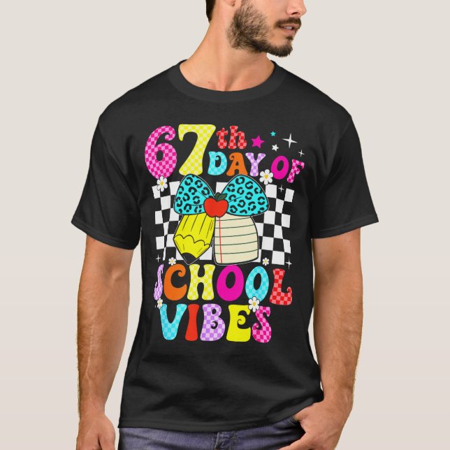 Camiseta 67 Days Of School Meme 100th Day Of School Vibes S (Frente)