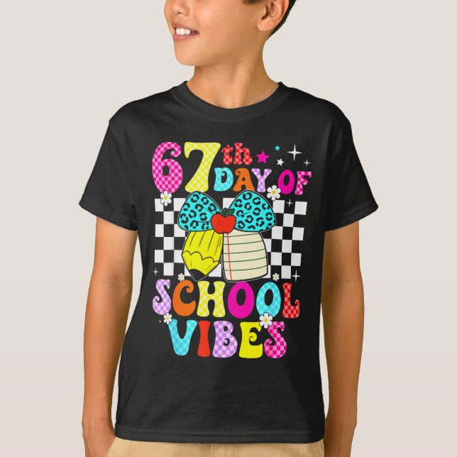 Camiseta 67 Days Of School Meme 100th Day Of School Vibes S (Frente)