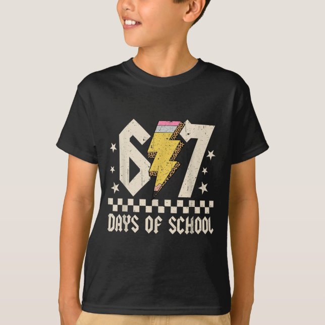 Camiseta 67 Days Of School Meme Slang Abcd Rock Boys Girls  (Frente)