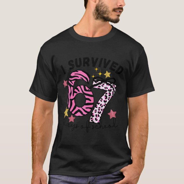 Camiseta 67 Days Of School Nk Leopard Girl Glam Zebra  (Frente)