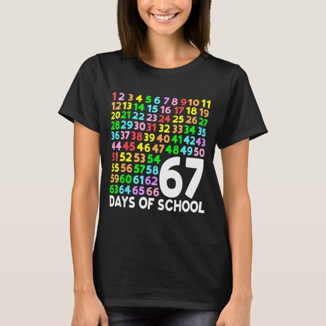 Camiseta 67 Days Of School Teacher Kids Boy 67 Math Numbers (Frente)