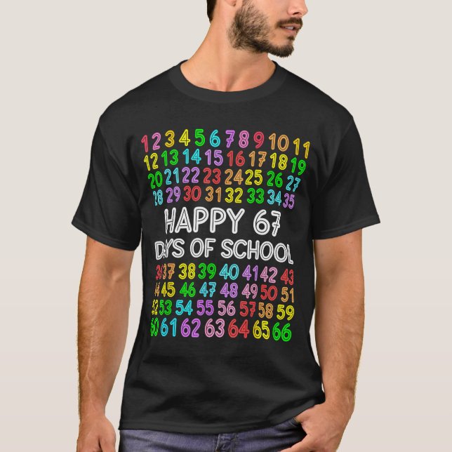 Camiseta 67 Days Of School Teacher Kids Boy 67 Math Numbers (Frente)