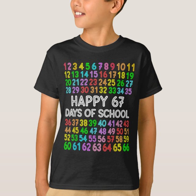 Camiseta 67 Days Of School Teacher Kids Boy 67 Math Numbers (Frente)