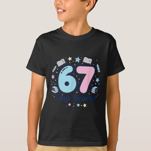 Camiseta 67 Days Smarter 67th Day Of School For Teacher Boy (Frente)