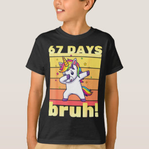 Camiseta 67 Dias De Escola Bruh Divertido Professor Criança