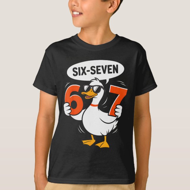 Camiseta 67 Duck Meme Funny Six Seven Gen Alpha Slang Cool  (Frente)