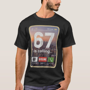 Camiseta 67 Está Ligando Meme de Gíria Divertida da Geração