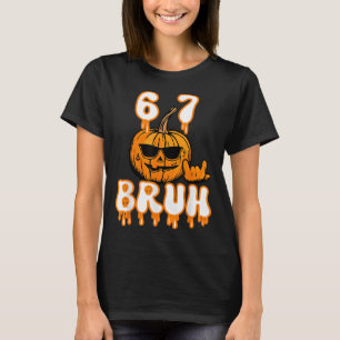 Camiseta 67 Fantasia de Brainrot de Meme de Halloween para