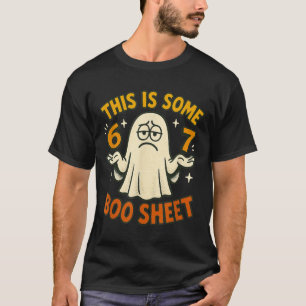 Camiseta 67 Fantasia de Halloween Meme 6 7 Folha de Boo Eng