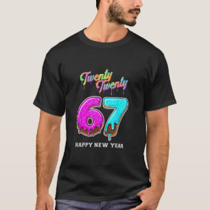 Camiseta 67 Feliz Ano Novo Seis Sete Divertido 2026 Cérebro