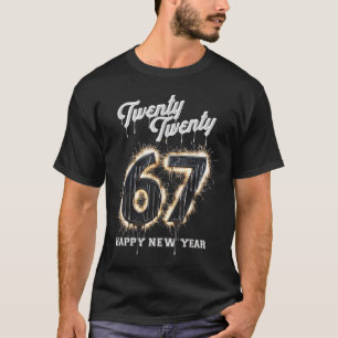 Camiseta 67 Feliz Ano Novo Seis Sete Divertido 2026 Cérebro