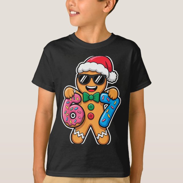 Camiseta 67 Funny Christmas Boys Kids Xmas Six Seven Ginger (Frente)