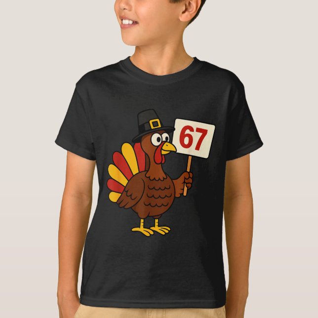 Camiseta 67 Funny Thanksgiving Turkey Meme Six Seven 6 7 Gi (Frente)