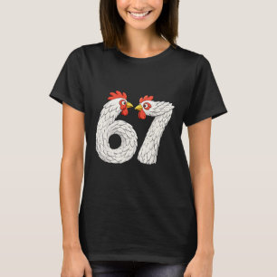 Camiseta 67 Galinha Meme Seis Sete Divertido Crianças Adole