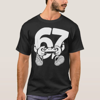 Camiseta 67 Gamer Meme Seis Sete Número Humor Tendência Div