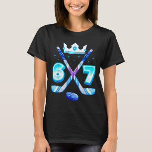 Camiseta 67 Gotejamento de Hóquei Piada de Gelo Engraçado N