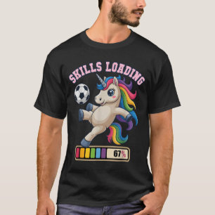 Camiseta 67 Habilidades de Futebol Unicórnio Carregando Ape
