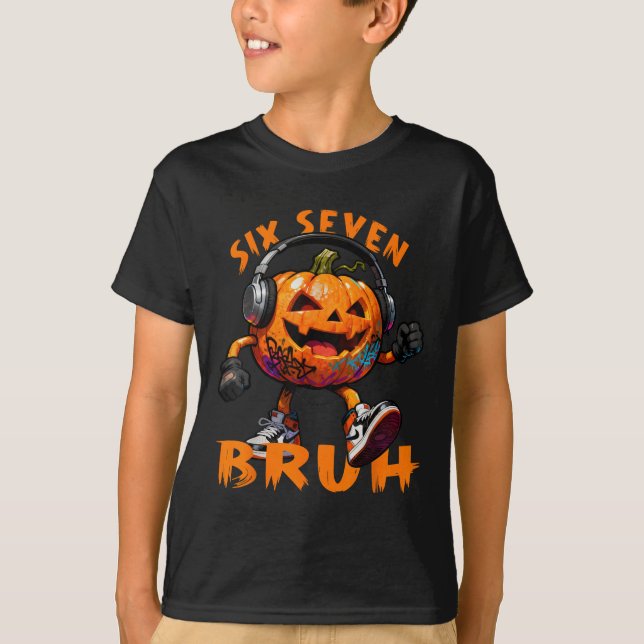 Camiseta 67 Halloween Divertido Seis Sete Meme Brainrot Abó (Frente)