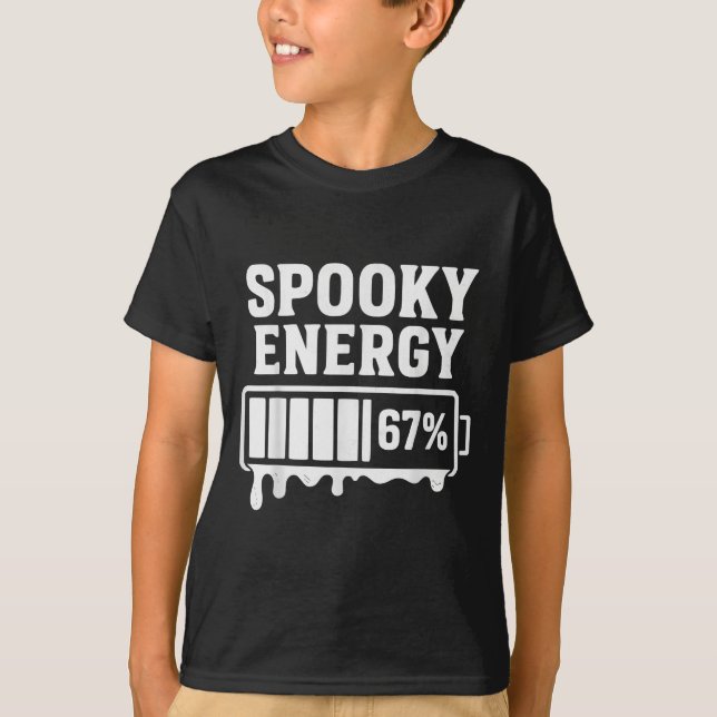 Camiseta 67 Halloween Spooky Energy Brainrot Meme Six Seven (Frente)