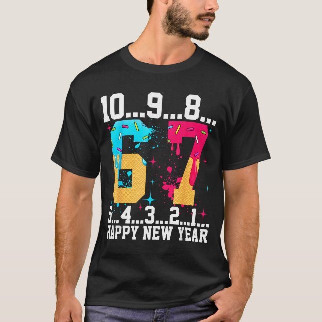 Camiseta 67 Happy New Year Six Seven Funny Countdown 2026  (Frente)