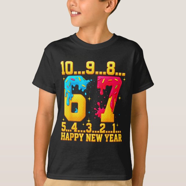 Camiseta 67 Happy New Year Six Seven Funny Countdown 2026  (Frente)
