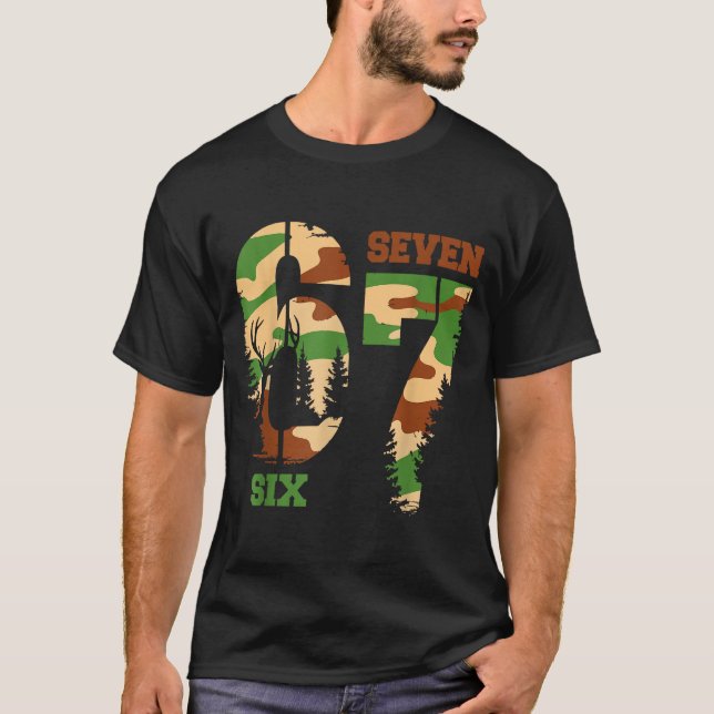 Camiseta 67 Hunting Camo Six Seven 6 7 Meme Camouflage 67 M (Frente)