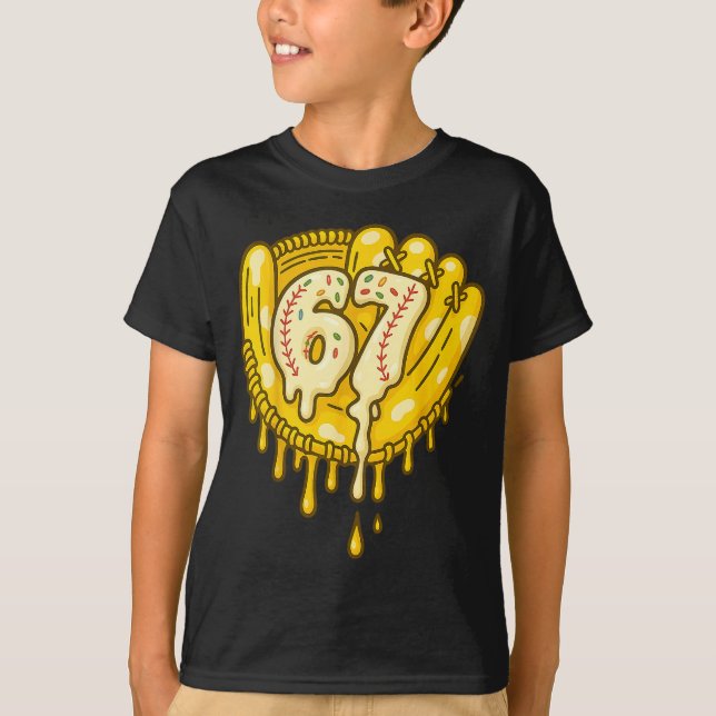 Camiseta 67 Ice Cream Drip Funny Six Seven Baseball  (Frente)