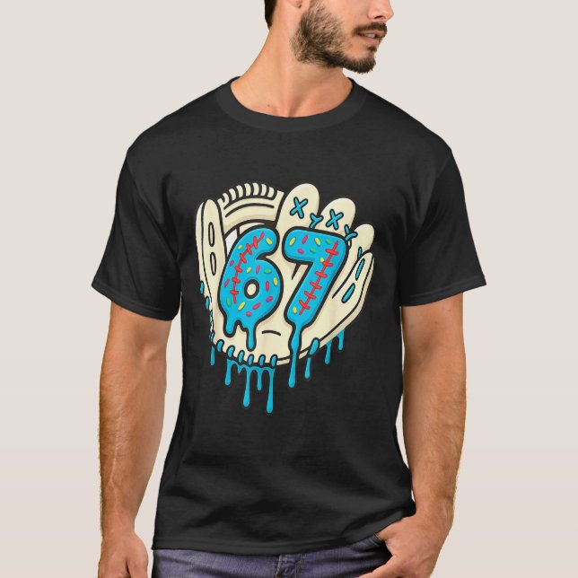 Camiseta 67 Ice Cream Drip Funny Six Seven Baseball  (Frente)