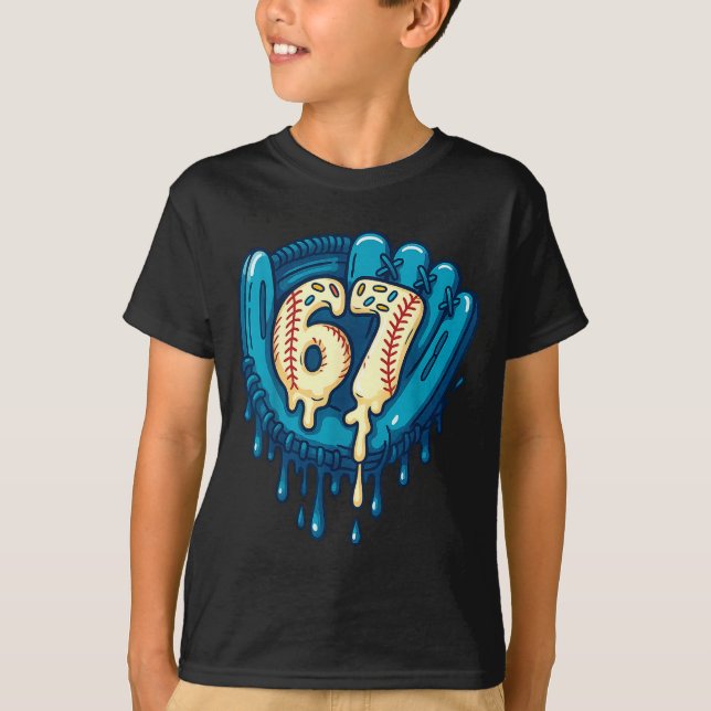 Camiseta 67 Ice Cream Drip Funny Six Seven Baseball  (Frente)
