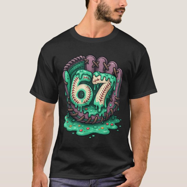 Camiseta 67 Ice Cream Drip Funny Six Seven Baseball  (Frente)