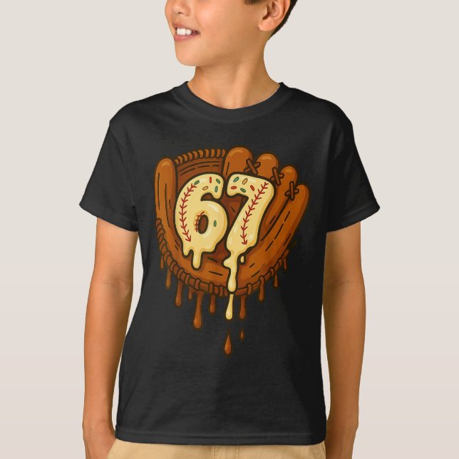 Camiseta 67 Ice Cream Drip Funny Six Seven Baseball  (Frente)