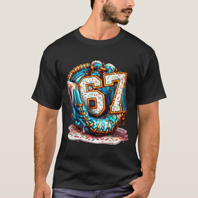 Camiseta 67 Ice Cream Drip Funny Six Seven Baseball  (Frente)