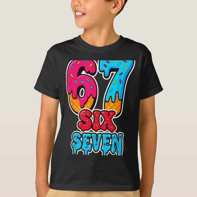 Camiseta 67 Ice Cream Drip Funny Six Seven Gen Alpha Meme S (Frente)