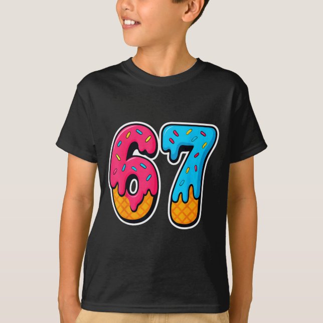 Camiseta 67 Ice Cream Drip Funny Six Seven Gen Alpha Meme S (Frente)