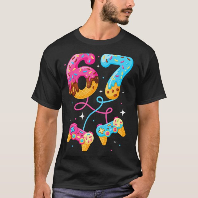 Camiseta 67 Ice Cream Drip Meme Gamer Six Seven Gen Alpha S (Frente)