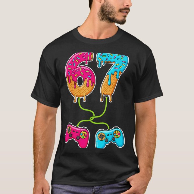 Camiseta 67 Ice Cream Drip Meme Gamer Six Seven Gen Alpha S (Frente)