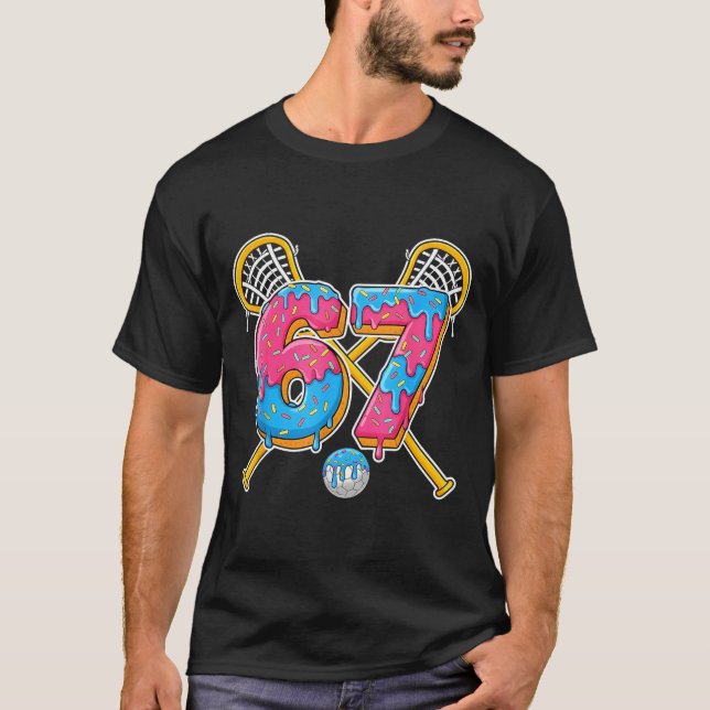 Camiseta 67 Ice Cream Drip Meme Gen Alpha Slang Lacrosse Sr (Frente)
