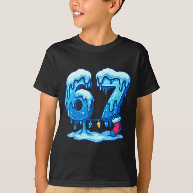 Camiseta 67 Ice Cream Drip Meme Six Seven Gen Alpha Slang C (Frente)