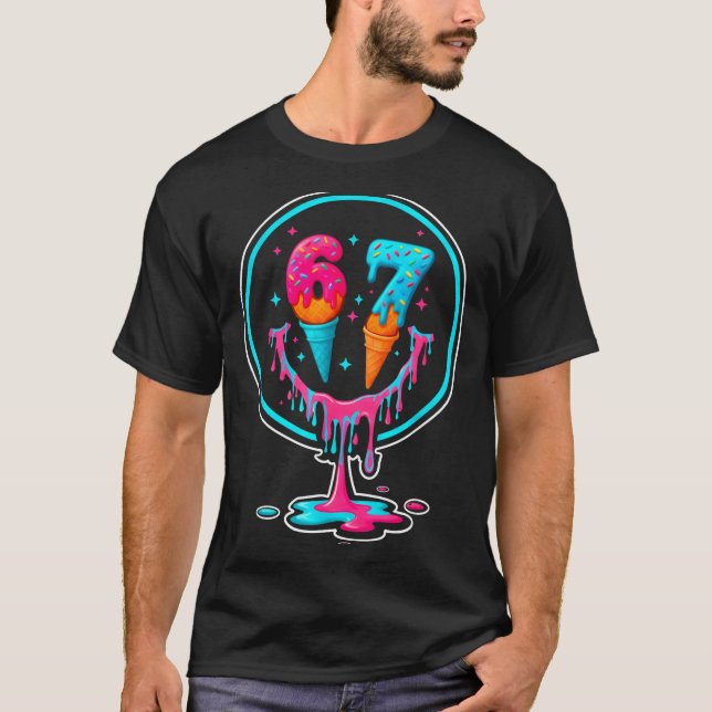 Camiseta 67 Ice Cream Drip Number 67 Player 67th Birthday  (Frente)