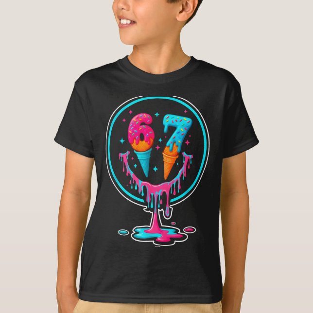 Camiseta 67 Ice Cream Drip Number 67 Player 67th Birthday  (Frente)