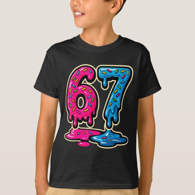 Camiseta 67 Ice Cream Meme Six Seven  (Frente)