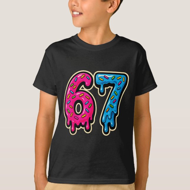 Camiseta 67 Ice Cream Meme Six Seven  (Frente)