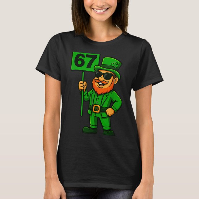 Camiseta 67 Leprechaun Six Seven Gen Meme Lucky Vibes St Pa (Frente)