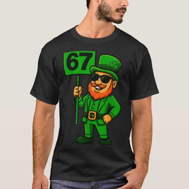 Camiseta 67 Leprechaun Six Seven Gen Meme Lucky Vibes St Pa (Frente)