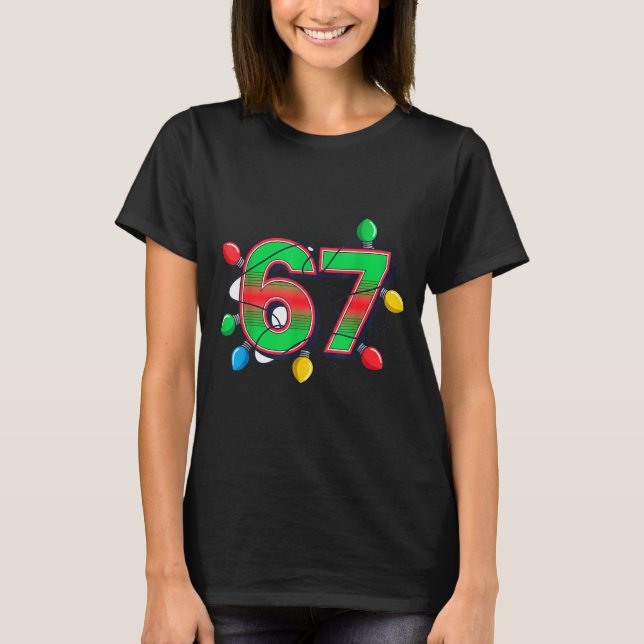 Camiseta 67 Luzes de Natal Design de Meme Brega  (Frente)