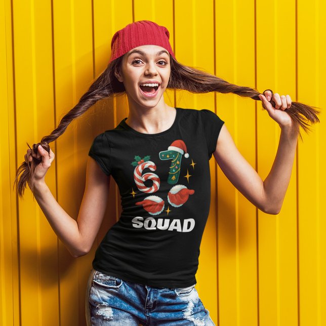 Camiseta 67 Meme 6-7 Esquadrão Natal (Criador carregado)
